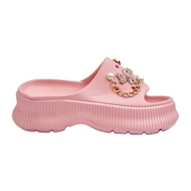 Chanclas de espuma para mujer con adornos, rosa Afariana rosado