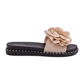 Chanclas de Mujer Decoradas con Flores, Beige Cellanen