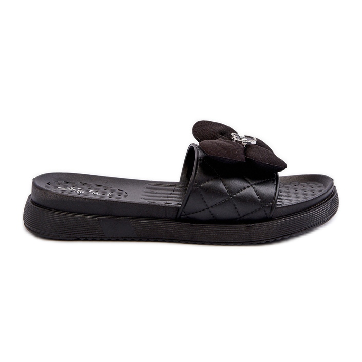 Chanclas De Mujer Con Adorno En Plataforma Baja, Negro Cedrella
