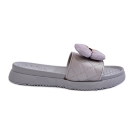 Chanclas De Mujer Con Adorno En Plataforma Baja, Gris Cedrella