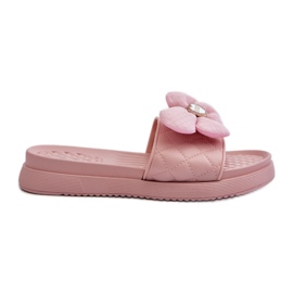 Chanclas De Mujer Con Adorno En Plataforma Baja, Rosa Cedrella