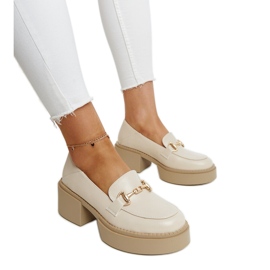 Zapatos de tacón en ecopiel beige de Vinceza