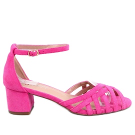Sandalia tacón bajo Kermel fucsia rosado