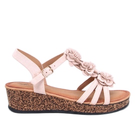 Fisken Sandalias cuña flores beige Fisken Sandalias cuña flores beige
