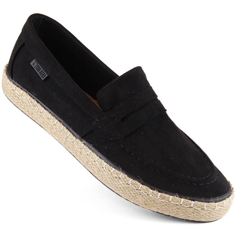 Zapatos hombre, alpargatas mocasines slip-on, negro Big Star NN174046