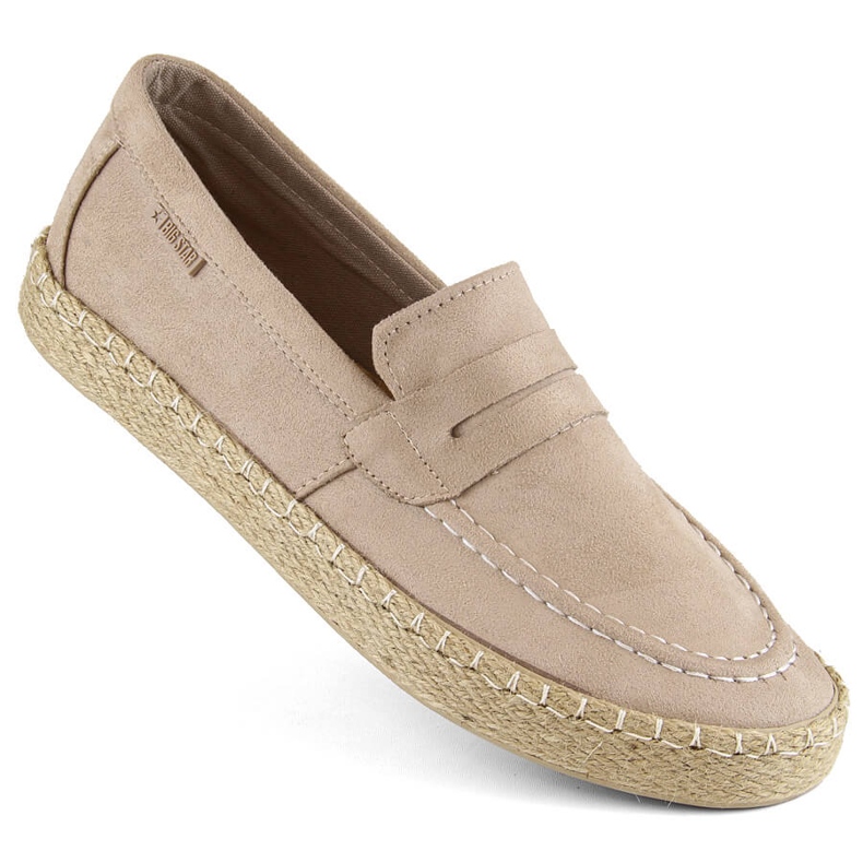 Zapatos hombre, alpargatas mocasines slip-on, beige Big Star NN174049