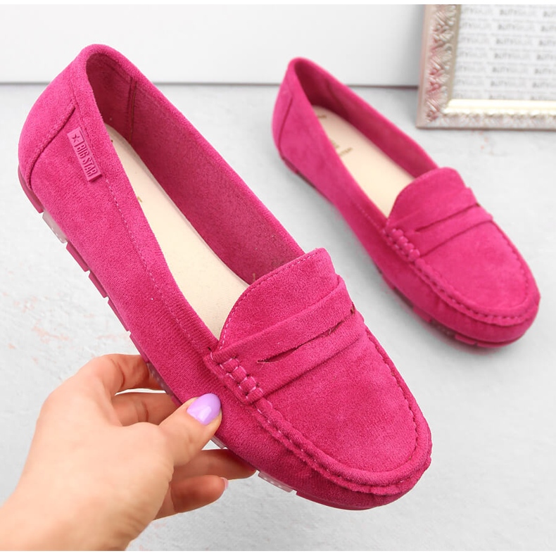Mocasines mujer cómodos serraje fucsia Big Star NN274934 rosado Mocasines mujer cómodos serraje fucsia Big Star NN274934 rosado