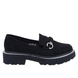 Mocasines Sheady de ante negro con suela alta Mocasines Sheady de ante negro con suela alta