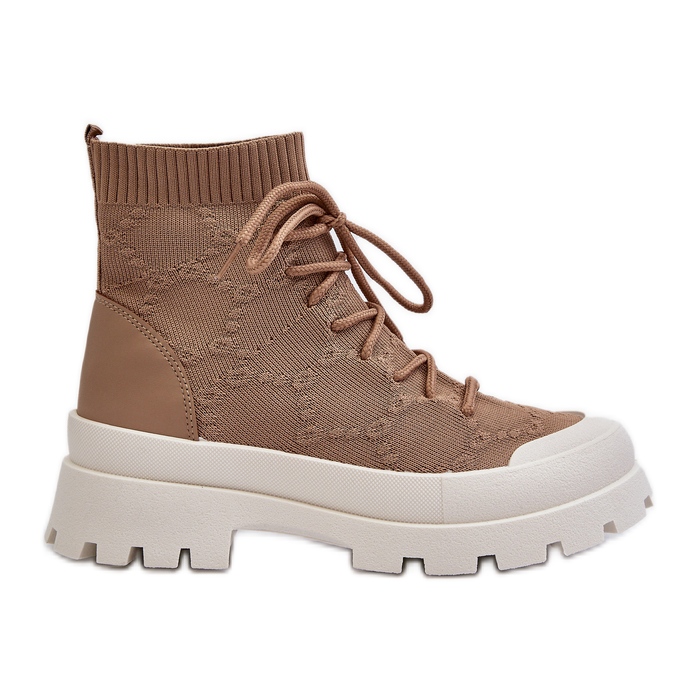 Botas tipo calcetín sin cordones para mujer Marrón Solime Botas tipo calcetín sin cordones para mujer Marrón Solime