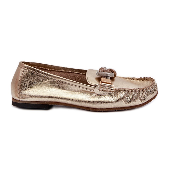 Mocasines Mujer Piel Con Adorno Laura Messi 2761 Dorado
