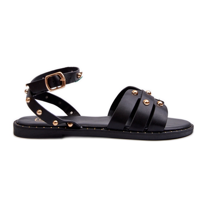 Sandalias Planas Mujer Ianaera Decoradas Negro