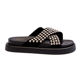 FG2 Chanclas de Mujer con Plataforma Decorada Negro Niraela