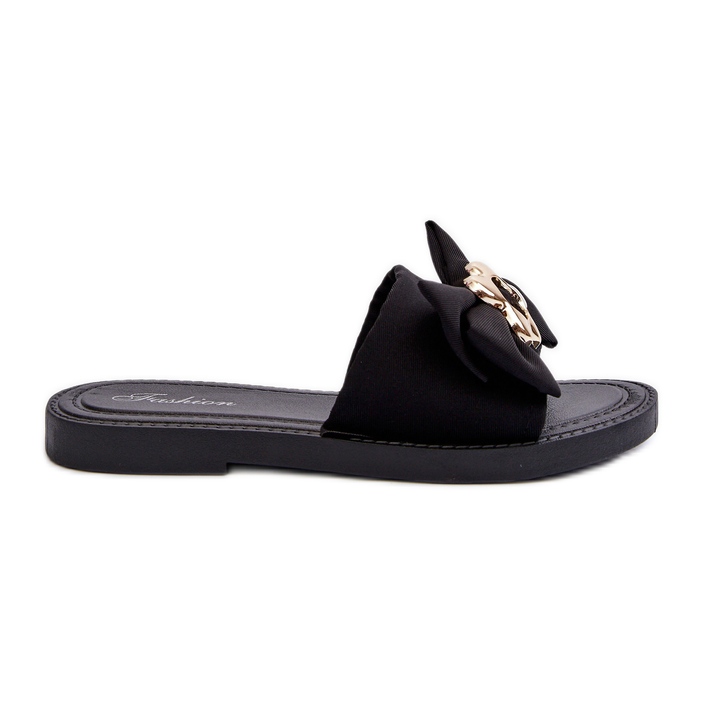 Chanclas de Mujer con Lazo Negro Arsicada