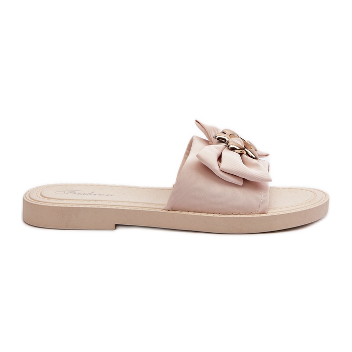 Chanclas de Mujer con Lazo Beige Arsicada Chanclas de Mujer con Lazo Beige Arsicada