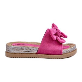 Chanclas Mujer Plataforma Lazo Fucsia Aflia rosa