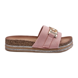 Chanclas de Mujer con Plataforma y Adorno, Rosa Vapireta