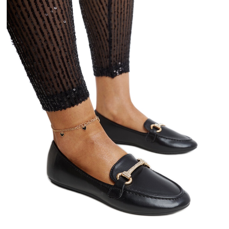 Mocasines negros con hebilla decorativa, Paddy