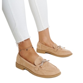 Mocasines beige con lazo decorativo de Endike