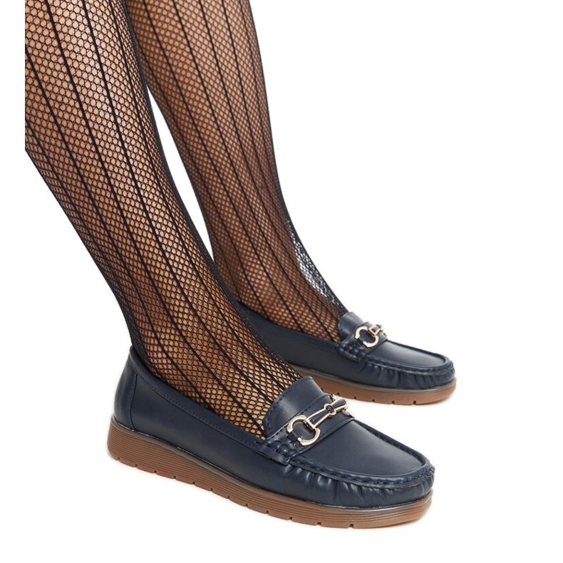 Mocasines azul marino con hebilla de Anisah
