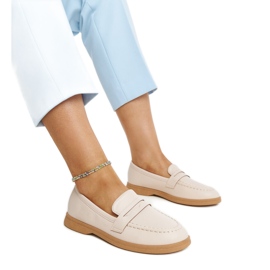Mocasines Nawrah clásicos beige claro