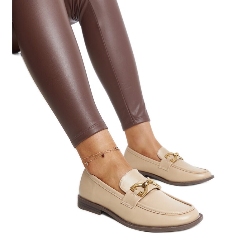 Mocasines beige con hebilla Lea Mocasines beige con hebilla Lea