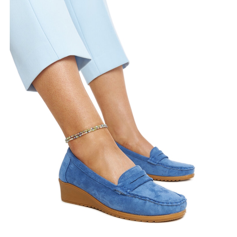 Mocasines cuña Sakena ante azul