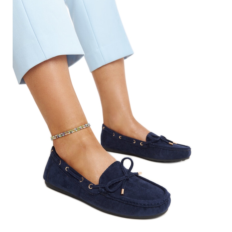 Mocasines de ante azul marino de Aneesa