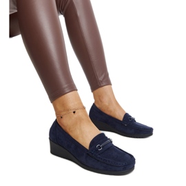 Mocasines cuña azul marino de Amel