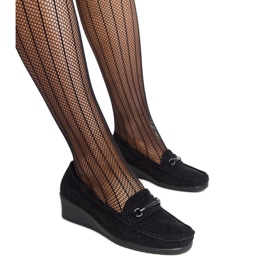 Mocasines de cuña negros de Amel