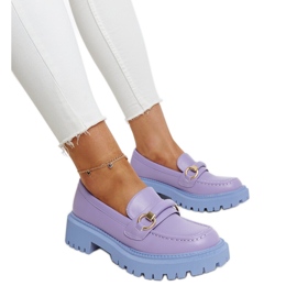 Mocasín morado con hebilla Lasima púrpura