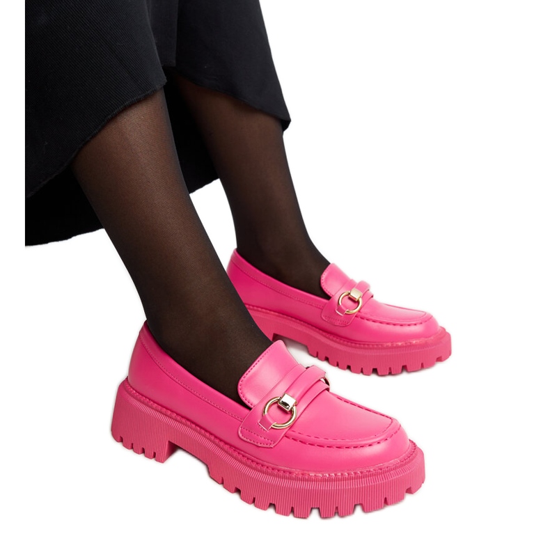 Mocasín rosa oscuro con hebilla Lasima rosado Mocasín rosa oscuro con hebilla Lasima rosado