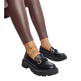 Mocasín negro con hebilla Lasima