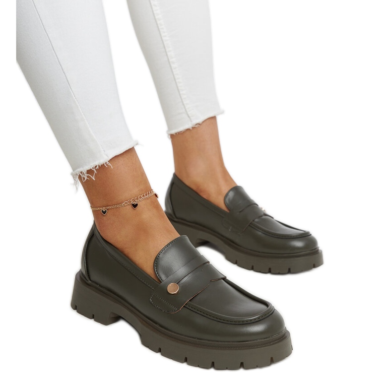 Mocasines de piel ecológica verde oscuro Mladenka Mocasines de piel ecológica verde oscuro Mladenka