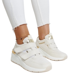 Zapatillas de cuña beige con cierre de velcro de Orly