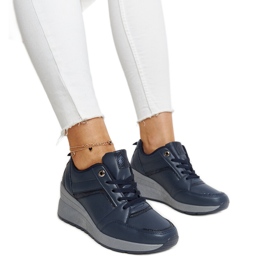 Deportivas cuña Cristel azul marino