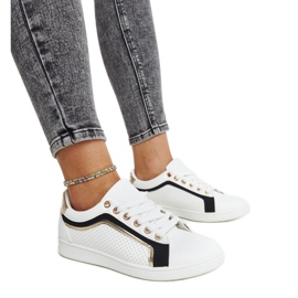 Zapatillas blancas y negras con plataforma Amala. blanco