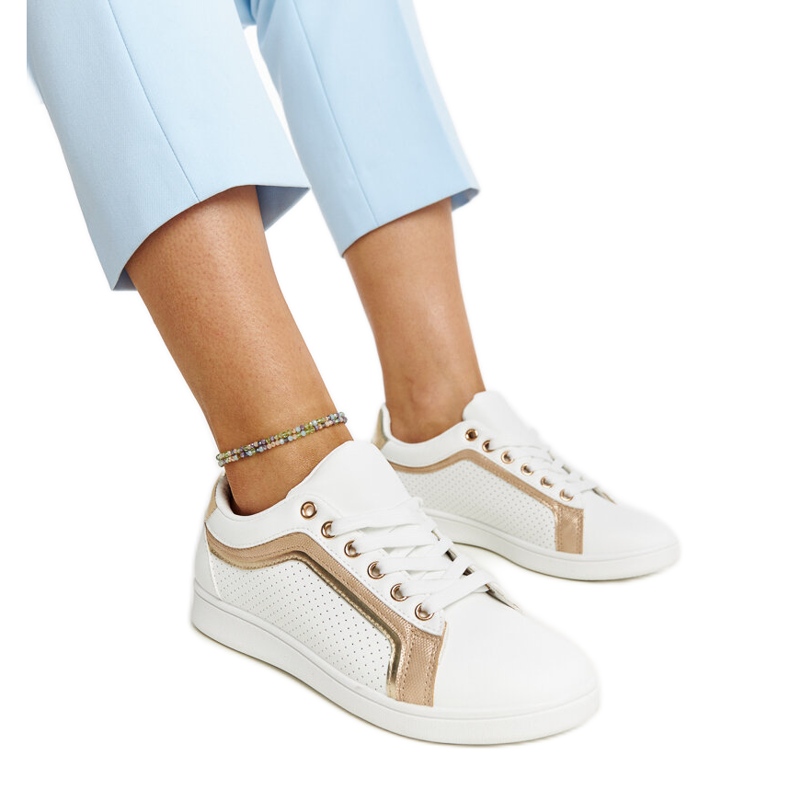 Zapatillas Amala con plataforma blancas y doradas blanco