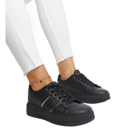 Zapatillas negras con suela gruesa Finestra. negro