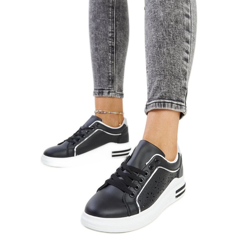 Deportivas caladas negras con purpurina Zorka negro