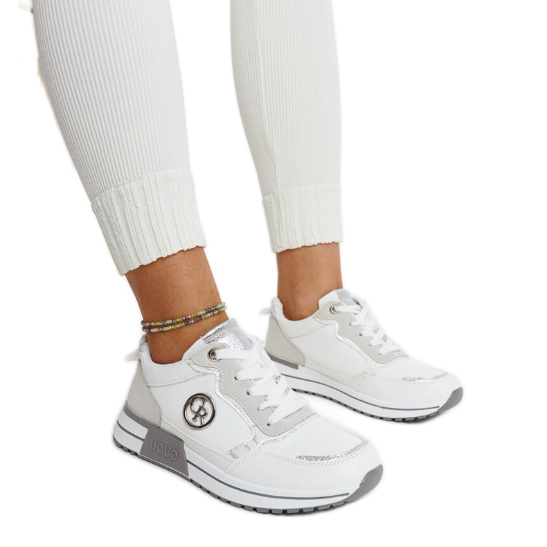 Zapatillas con plataforma en blanco y gris de Sinika