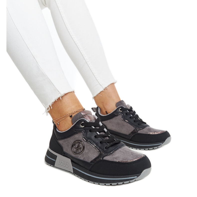 Zapatillas con plataforma en negro y gris de Sinika
