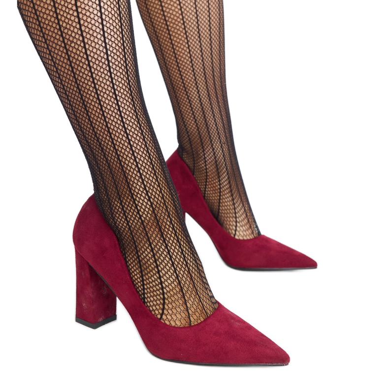 Zapatos de tacón burdeos de Leea rojo