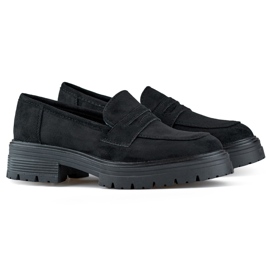 Mocasines mujer ante negro, mocasines negros