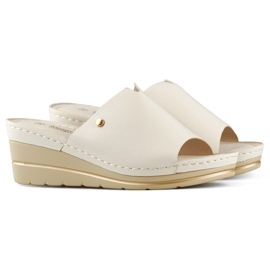 Sandalias cuña mujer cómodas beige