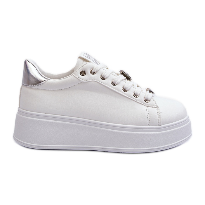 Zapatillas Mujer Plataforma Con Adornos Blanco Herbisa