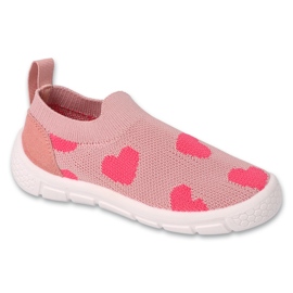 Pantuflas infantiles befado 102X018 rosa con corazones rosado
