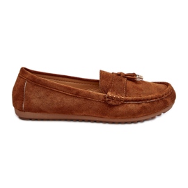 Mocasines Ontala clásicos de ante para mujer en color camel marrón