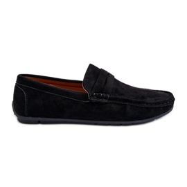Mckeylor Mocasines de ante ecológico para hombre, negro