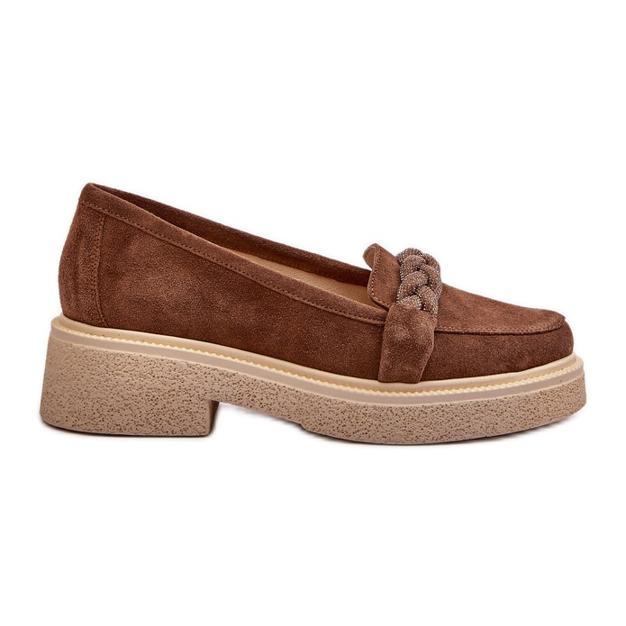 Zazoo 3429/W Mocasines Mujer De Ante Con Decoración, Marrón