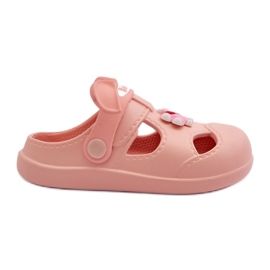 Pantuflas infantiles de espuma con decoración opleia rosa rosado